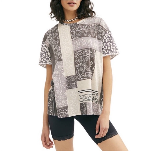 NWT Free People Clarity Bandanna Graphic Tee - Picture 4 of 5